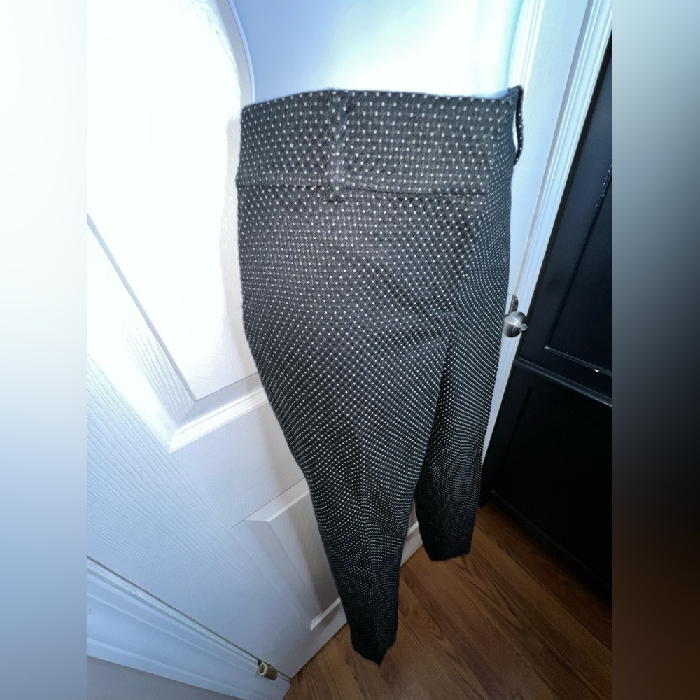 Ann Taylor Petites 4 Black White Dot Straight Leg Crop Trouser Dress Pant 4P - Picture 9 of 10